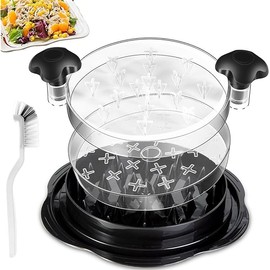 Upgrated Chicken Shredder, Large Quick 3 Layer Kitchen Chicken Breast Shredder Tool Twist, Meat Grinder Tool for Effortless Smashing, Transparent Lid, Easy to Use with Non-Slip Design