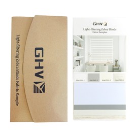 GHV Zebra Blinds for Windows Light-Filtering Fabric Samples White Gray Beige Flaxen 1 PCS