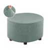 VIENLOVE Round Ottoman Slipcover Polyester Blend Footstool Protector Covers Stretch
