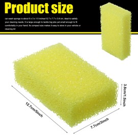 Yaomiao 4 Pcs Bug Scrubber Sponge Car Sponge Bug and Tar Remover Yellow Wash Cleaning Scrubber for Car Detailing