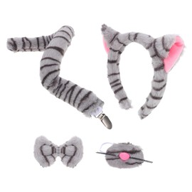 BESPORTBLE Leopard Print Cat Cosplay Headband Set with Animal Ears for Carnival Costume and Decorative Cat Horn Accessory for Party Dress Up