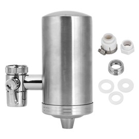 Faucet Mount Water Filter Stainless Steel Household Kitchen Sink Tap Purifier for Reducing Chlorine Lead