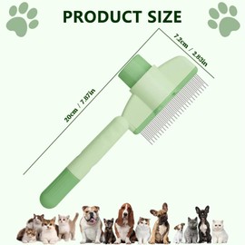EYBDYB Self-Cleaning Cat & Dog Comb – 2-in-1 Pet Hair Removal & Flea Comb with Stainless Steel Teeth, Easy Release Button, for Shedding, Detangling & Grooming