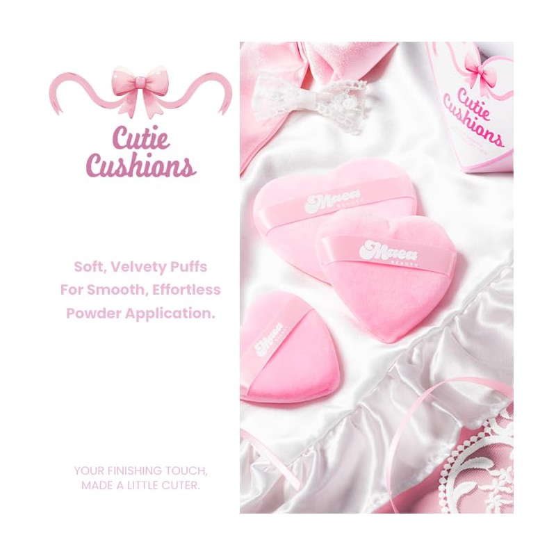 Maea Beauty® Cutie Cushions Velvet Powder Puff Set (3 Pack)