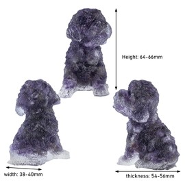 mookaitedecor 6.5cm Amethyst Crystal Sitting Dog Figurine Ornament for Home, Healing Crystal Puppy Gift for Dog Lover, Resin Animal Stone Dog Statue Good Luck Desk Decoration & Cute Room Decor