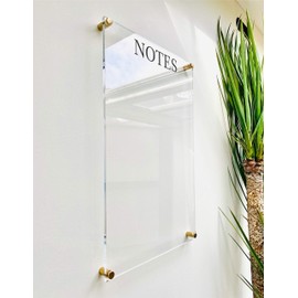 Large Clear Acrylic Notes Board for wall | Dry-Erase Message White Board Calendar Wall Mounted Office Home Family Organization Tools Must Haves School Kids Adult Mom Teen Monthly Weekly ADHD Tools