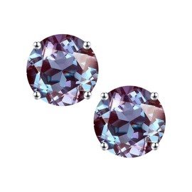 Ursilver Alexandrite Earrings for Women - S925 Sterling Silver Birthstone Earrings 0.8CT Alexandrite Stud Earrings Birthday Christmas June Birthstone Jewelry Birthday Gifts for Women Jewelry