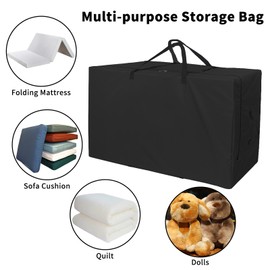 Preshwous 6 Inch Full Tri Folding Mattress Storage Bags, 600D Oxford Cloth Heavy Duty Carry Case for Full Tri Folding Mattress, Fits Up to 4''-6" Queen Mattress, 61'' X 28'' X 18''