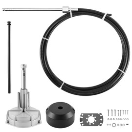 QYMOPAY Boats Steering System, 15ft Cable Outboard Steering Kit 3/4" Standard Tapered Shaft, Boat Steering System for Yachts, Fishing Boats and Other Watercraft