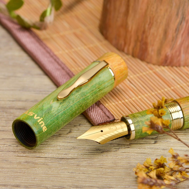 Asvine C2000 Stabilized Wood Fountain Pen No.8 Medium Nib Light