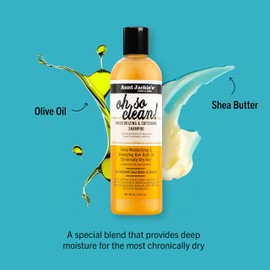 Aunt Jackie's Curls and Coils Oh So Clean Deep Moisturizing and Softening Hair Shampoo for Natural Curls, Coils and Waves, Enriched shea Butter, 12 oz