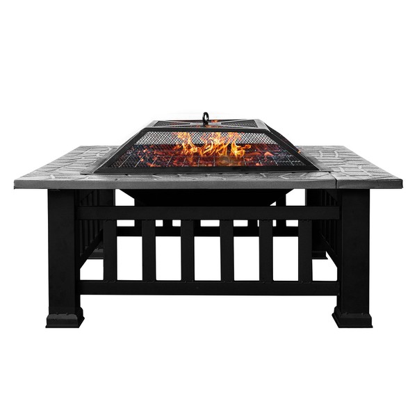 EIOFEVY Fire Pit for Outside 3 in 1, Metal Square