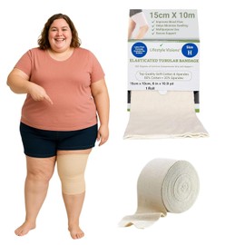 Tubular Bandage Roll for Plus-Size Legs, Size H – Compression for Swelling, Joint Pain, Wound Care, Skin Protection, Breathable, Latex-Free, 6-Inches Wide x 10.9 Yards, by Lifestyle Visions