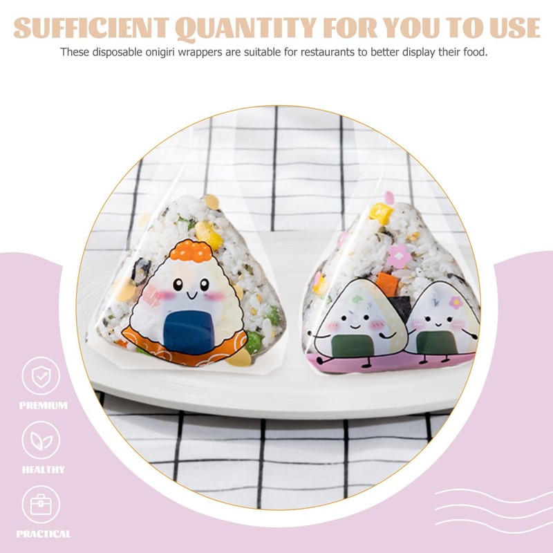 Totority 50Pcs Triangle Onigiri Wrappers, Easy Tear Food Grade Japanese