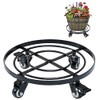 IDZO Round Heavy Duty Plant Caddy with Wheels, Cast Iron