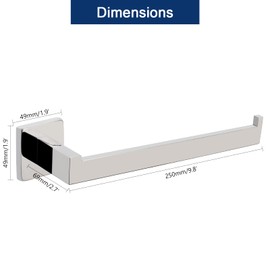 NearMoon Toallero cuadrado de mano de acero inoxidable SUS304 de alta calidad, para baño, cocina, accesorio de baño de estilo contemporáneo (acabado chapado en cromo)