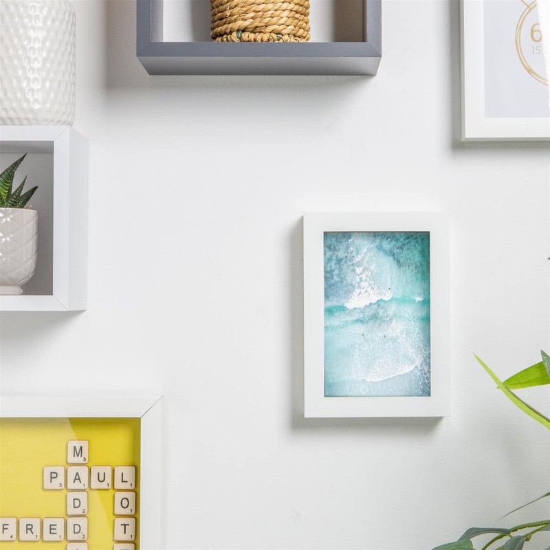 Nicola Spring Picture Box Frame - White - 4x6" (10x15cm)