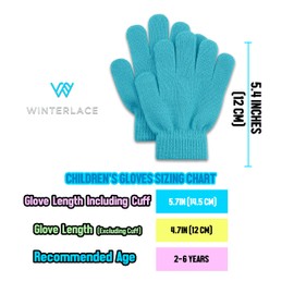 12 Pairs Kids Winter Gloves, Children Bulk Pack Fun Colorful Cute Magic Glove for Boys & Girls