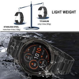 TRUMiRR Band for Fenix 8 51mm / 7X / 6X Pro / 5X Plus, 26mm Titanium Metal Watch Band Quick Fit Strap for Garmin Tactix 8 51mm / Instinct 3 Solar 50mm / Enduro 3