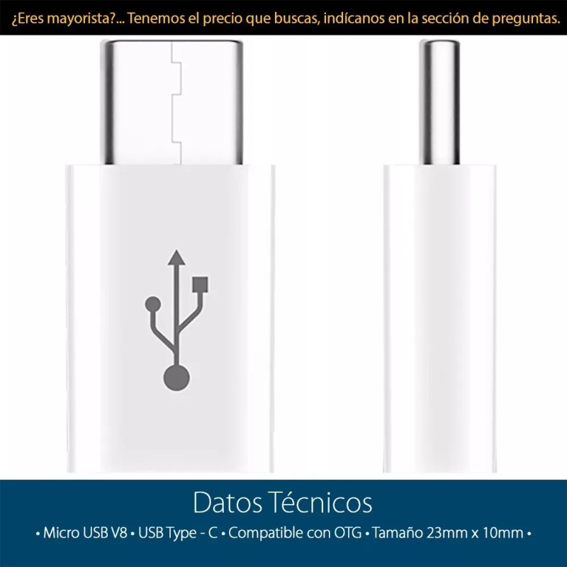 Mercader Digital Convertidor Micro Usb A Usb Tipo C Adaptador