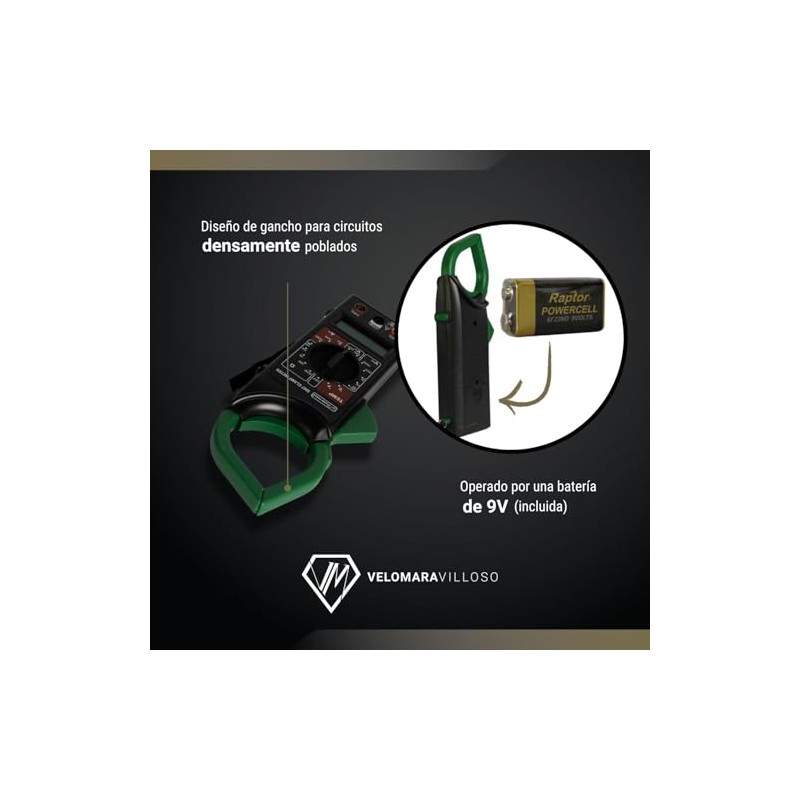 Multimetro Digital Profesional Medidor Corriente Gancho Lion Portatil Estuche Manual