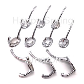 Happy Spring Wall Hanging Hooks Silver Large (Double Hook Shape, 10 Pieces)