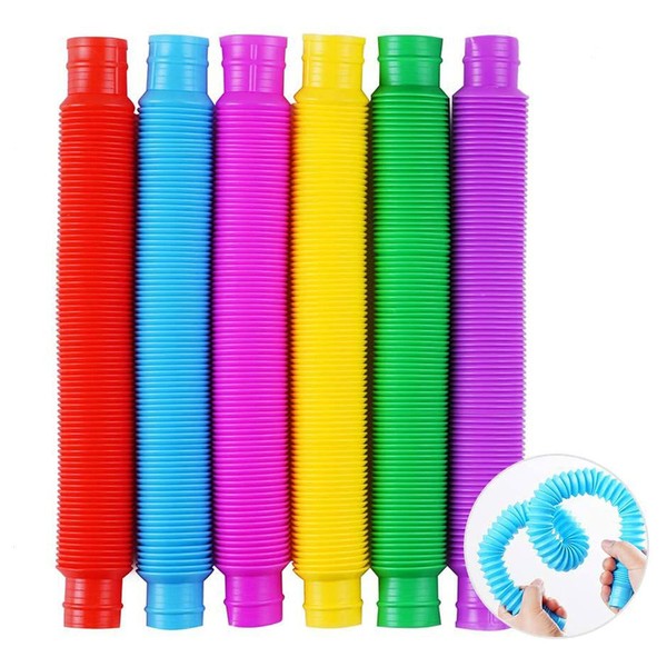 Udewo 12 PCS Mini Pop Tubes, Colourful Tubes Sensory Toys