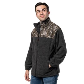 TrailCrest Men's C-Max Full Zip Polar Fleece Jacket, Mossy Oak Bottomland Camo