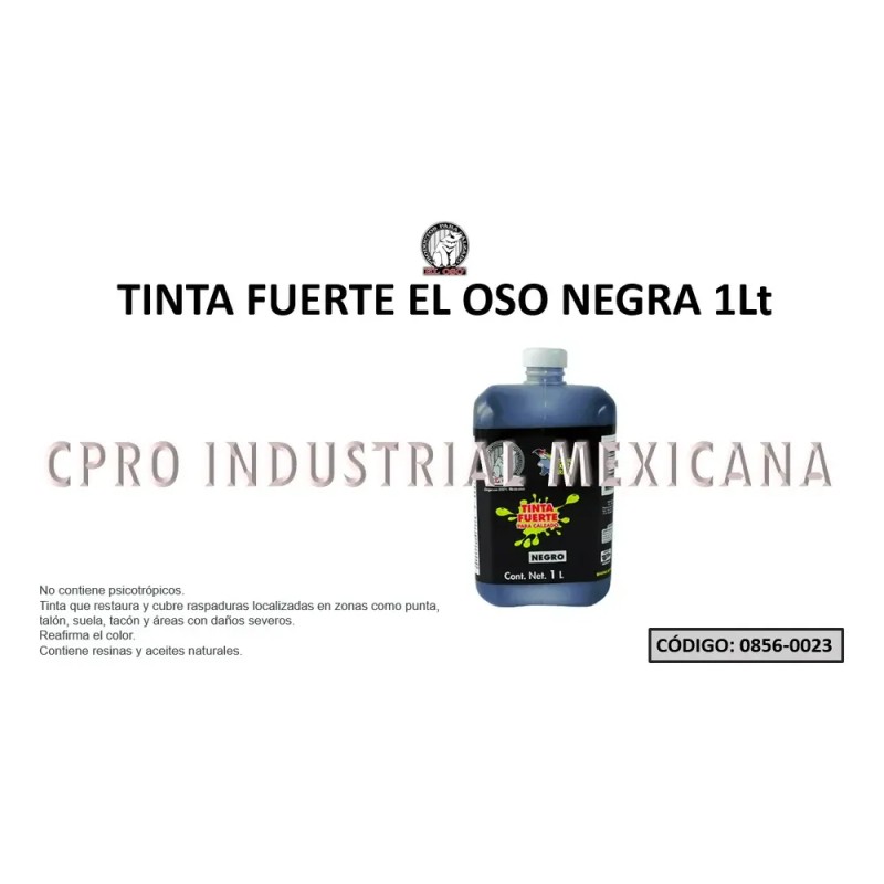 Tinta Fuerte El Oso Negra 1lt 8041