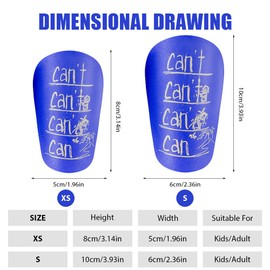 Zinueen Small Shin Pads for Football - Pack of 2 Mini Shin Pads, Protective Equipment for Men, Women, Children & Girls (Blue, 10 x 6 cm)