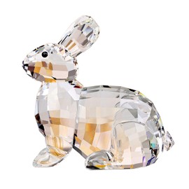 Crystal Bunny Rabbit Animal Collectable Figurine Cute Figurine Birthday Gifts Home Decor (White)