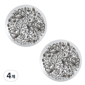 Beauty Pop Winter Edition Round Nail Plate, 15, 4 Pieces / 뷰티팝 겨울 에디션 원형 네일 플레이트, 15, 4개