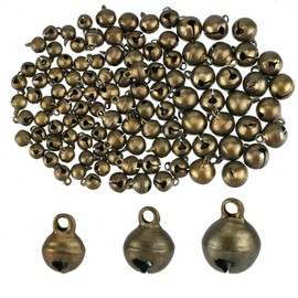 CHGCRAFT 240Pcs 3 Sizes Small Jingle Bells Vintage que Bronze Brass Bells Beads Pendants Musical Jingle Sleigh Bells for Craft Festival Christmas Party Decorations Cat Collars 0.3Inch 0.5Inch