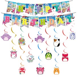 Chukua Birthday Decoration Girls Bunting Garland Hanging Decoration Birthday Banner Swirl Decorations Birthday Decoration Happy Birthday Banner Decoration for Theme Children's Birthday Party Supplies