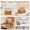 DJAPWPX Wood Silverware Caddy with Handle, 4 Compartments Utensil Holder,