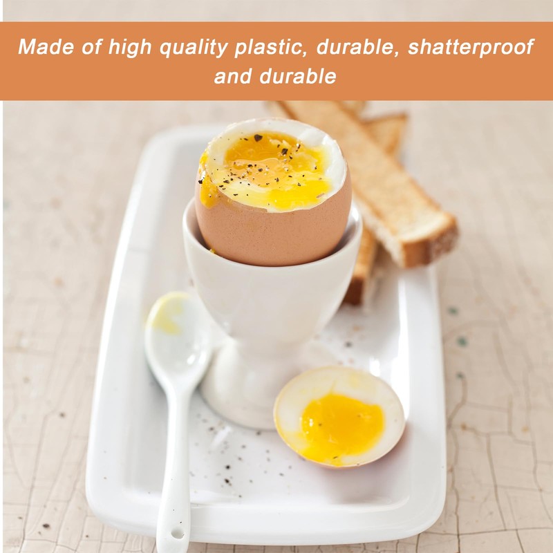 BAIFULAI Set of 8 Plastic Egg Cups, White Egg Cup