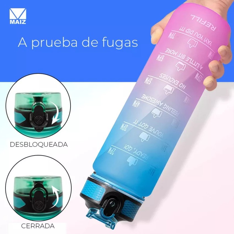 Maíz Vaso Motivacional Botella De Agua 1 Lt Escolar Gym