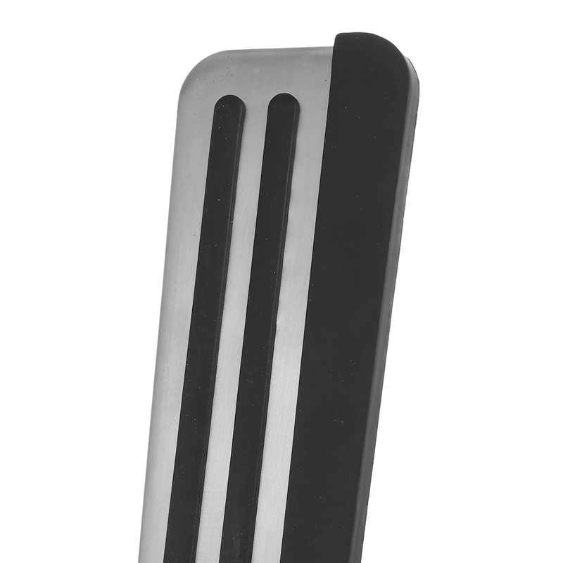 A ABSOPRO Foot Pedal Cover Non-Slip No Drill Metal Silver