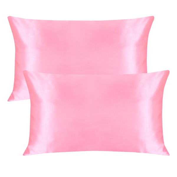 Satin Pillowcase for Hair and Skin 2 Pack, Softer than