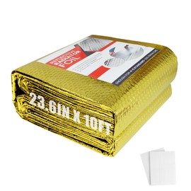 DGSL Reflective Bubble Insulation Roll, 23.6 in x 10 FT RV Window Insulation, Double Side Aluminum Foil Bubble Shield for Window, Garage Door, RV, Roof (Gold)