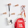 HomeDo 8Pack Wood Wall Hooks Hat Rack, Wooden Coat Hooks