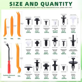 Keadic 420Pcs Nylon Car Retainer Clips Assortment Set with Fastener Remover 12 Most Popular Sizes Door Trim Panel Trim Fender Clips Fasteners Auto Bumper Push Pin Rivets Compatible with GM