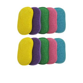 2-in-1 Microfibre Sponges Set 10-Piece Kitchen Sponge Scratch and Streak Free, Double Sponges with Soft and Coarse Side, Dish Sponge for Cleaning Against Dirt
