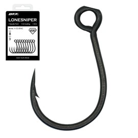 BKK LONESNIPER Single Lure Hook | #2 | 8-Pack | 2X | Saltwater Super Slide Coating | Needle Point | Popping Trolling Stickbaits