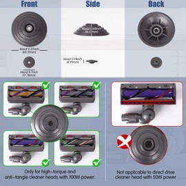 Ball Wheel for 100W High Torque Cleaner Head Compatible with Dyson V10 V11 V15 No. 970100-05 Vacuum Cleaner 100W High Torque Cleaner Head Ball Wheels Replacement Parts, Upgraded Matte Finish