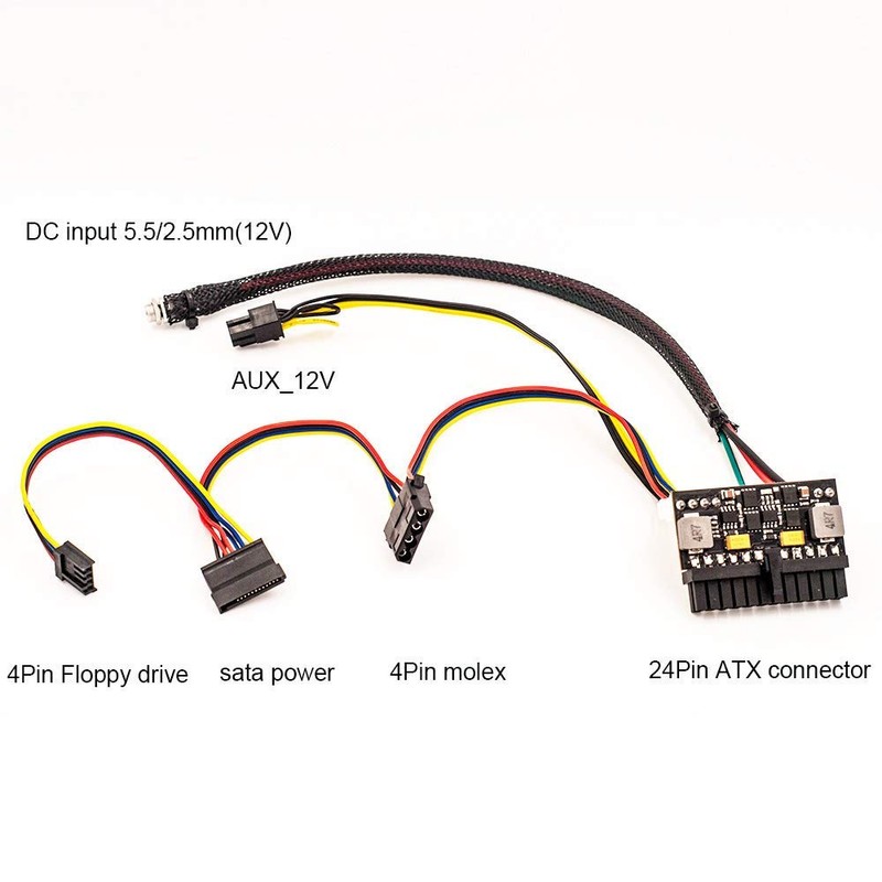 RGEEK 24pin PSU 12V DC Input 150W Peak Output Switch