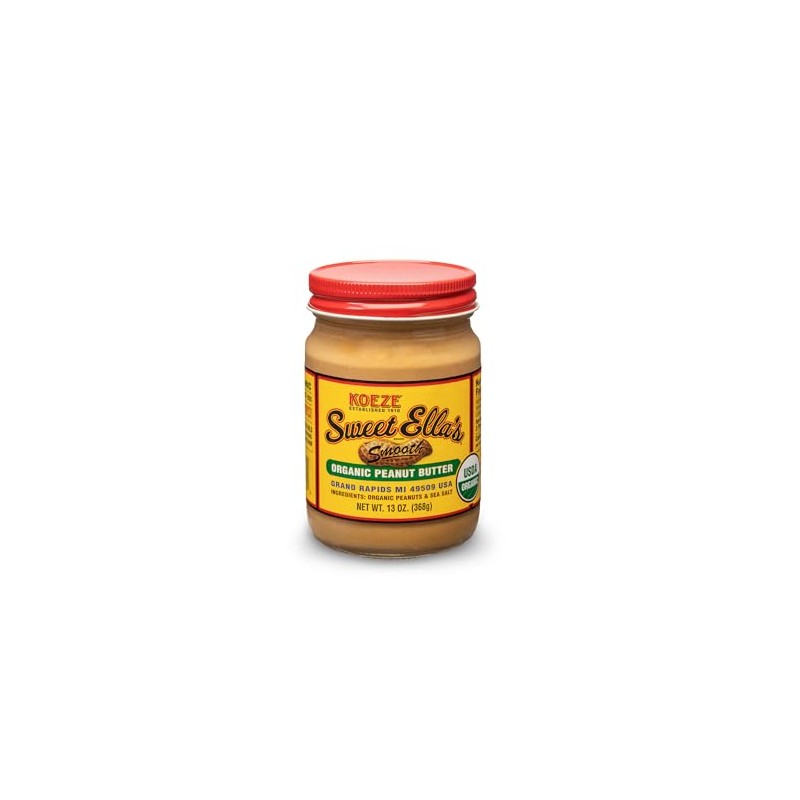 Sweet Ella's Smooth Organic Peanut Butter 13 oz. Jar