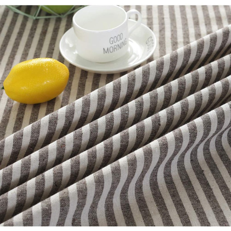 meioro Round Tablecloth with Striped Tassels Table Protector Linen Table