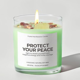 Scented Candles for Women - Eucalypt Mint Aromatherapy Candle with Crystals, Mothers Day Gifts, 10oz Soy Candles for Home Scented, Gifts for Women Friend Mom Birthday Christmas