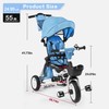 JMMD Baby Tricycle, 7-in-1 Folding Kids Trike with Adjustable Parent